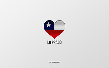 I Love Lo Prado, Chilean cities, Day of Lo Prado, gray background, Lo Prado, Chile, Chilean flag heart, favorite cities, Love Lo Prado HD wallpaper