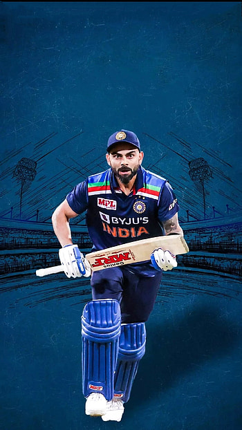 Virat Kohli, sports uniform, electric blue, mahendra, dhoni, ipl, cricket, jercy, bcci, csk, mi HD phone wallpaper