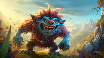 Funny Blue Troll, troll, fantasy, creature HD wallpaper