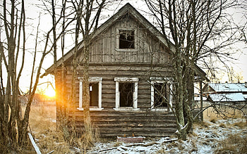 Nature, Trees, Sunset, Autumn, House, Evening, Izba, Abandoned HD wallpaper