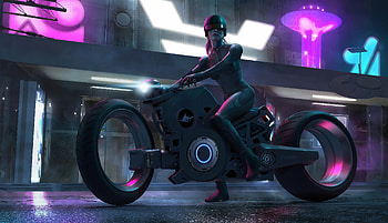 Scifi Biker Girl , artist, artwork, artstation HD wallpaper