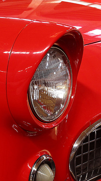 Red Car Headlight, headlight, red car HD phone wallpaper