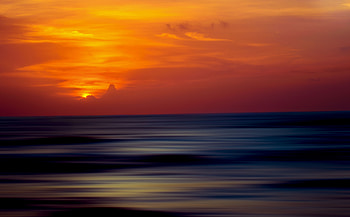Ocean Sunset Ripple Effect, ocean, sunset, nature HD wallpaper
