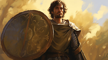 Valiant Warrior with Shield, shield, fantasy, warrior, fantasy warrior HD wallpaper