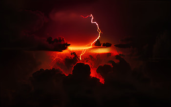 Fire Lightning, AI Art, lightning, fire, rain, nature, cloud HD wallpaper