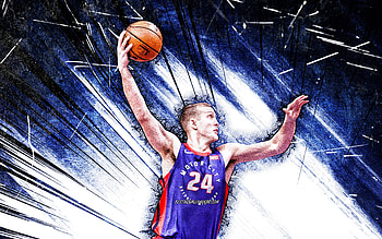 Mason Plumlee, grunge art, Detroit Pistons, NBA, basketball, Mason Alexander Plumlee, Mason Plumlee Detroit Pistons, blue abstract rays, Mason Plumlee HD wallpaper