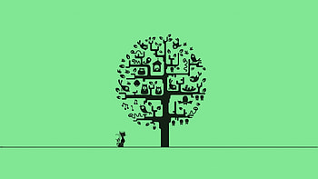 Tree Minimalism, tree, minimalism, artist, cat HD wallpaper