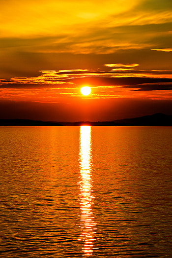 Nature, Sunset, Sun, Horizon, Glare HD phone wallpaper