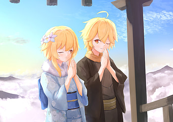 Lumine & Aether, Aether (Genshin Impact), Lumine (Genshin Impact), video game, Genshin Impact HD wallpaper