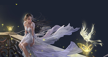 Fantasy girl, night, frumusete, gorgeous, csart, superb, fantasy, chen shuai, hyjart, c s, luminos, hyj HD wallpaper