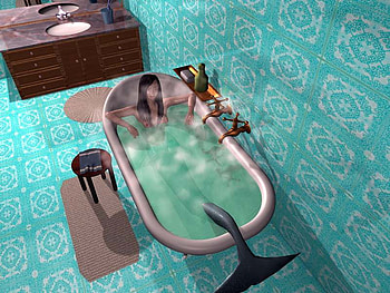 The Land Bath, mermaid, fantasy, 3d HD wallpaper