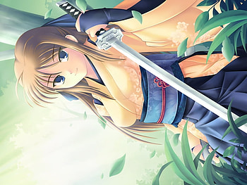 Osora Haruka, sexy, kimono, sword, ninja, hot, cute, girl, bamboo, blade, anime girl, anime, green, katana, forest, female HD wallpaper