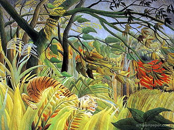 Lush Of Ferns, lush, ferns, tiger, hiding HD wallpaper