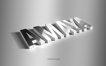 Amaya, silver 3d art, gray background, with names, Amaya name, Amaya greeting card, 3d art, with Amaya name HD wallpaper