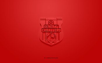 General Caballero JLM, creative 3D logo, red background, Paraguayan football club, Paraguayan Primera Division, Paraguay, 3d art, football, General Caballero JLM 3d logo HD wallpaper