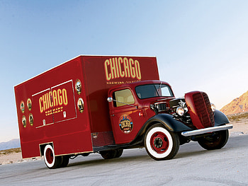 Ford Beer Truck, classic, 1937, flatbed, red HD wallpaper