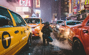 America winter, New York night, grapher USA HD wallpaper