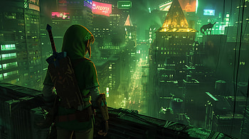 Cyberpunk Zelda Crossover - Link Into the Future, The Legend of Zelda, crossover, Sci Fi, cyberpunk, Link HD wallpaper