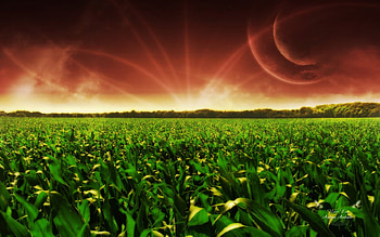 New Era, planets, abstract, moon, green, red, new, era HD wallpaper