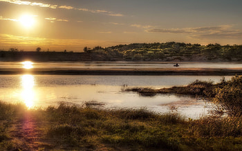 Nature, Grass, Sun, Lake, Reflection, Shore, Bank, Shine, Light, Withered, It's A Sly, Fisherman HD wallpaper