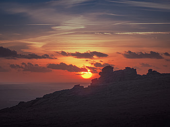 Nature, Sunset, Sun, Clouds, Rocks, Stone HD wallpaper