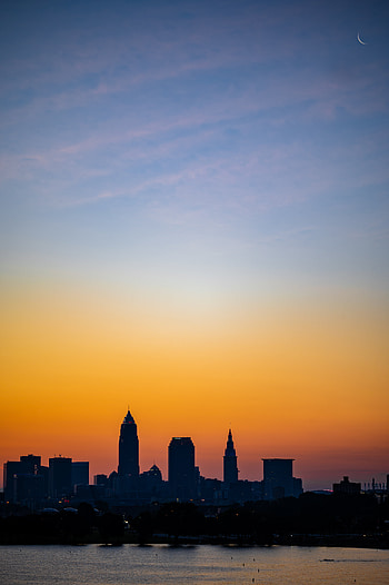 Cities, Twilight, City, Building, Dark, Coast, Dusk HD phone wallpaper