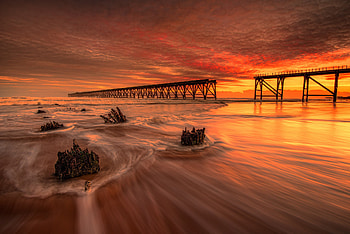 Pier Ocean Sunset , pier, ocean, sunset, nature HD wallpaper