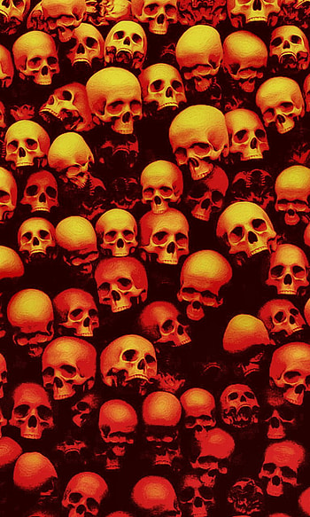 Fire orange skull HD phone wallpaper