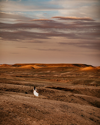 Landscape, Nature, Desert, Silhouette, Hills, Girl HD phone wallpaper