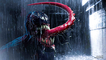 Venom In The Rain, venom, superheroes, artwork, digital-art, behance HD wallpaper