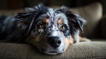 Ultra of a Relaxed Australian Shepherd Dog, Animal, dog, pet, australian shepherd, close-up HD wallpaper