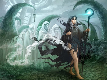 Witch, sorceress, spirits, ghost, fantasy, girl HD wallpaper