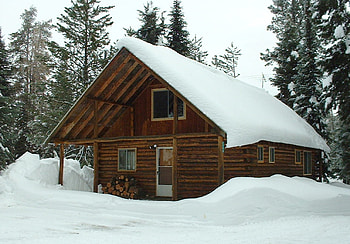Shelter, winter, snow, cold, trees, sesons, nature, forest, cabin HD wallpaper