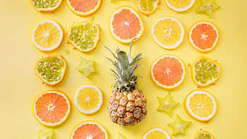 Summer, fruits' slices, citrus fruits HD wallpaper