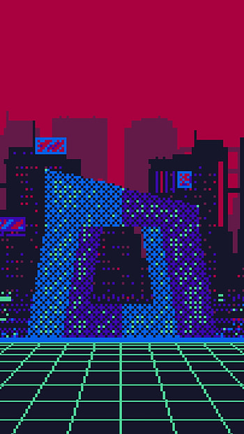 Pixel art city, artistic, pixel art HD phone wallpaper