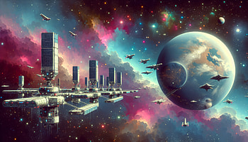 Planetary Defense Space Station - Sci-Fi, planetary defense, space, Sci Fi, galaxy, starship HD wallpaper