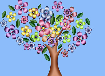Flower Tree, colors, sky, flowers, Tree HD wallpaper