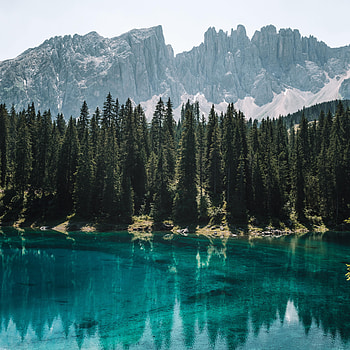 Landscape, Nature, Trees, Mountains, Lake, Reflection HD phone wallpaper