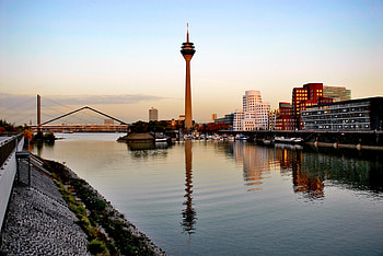 Dusseldorf Skyline, Travels, Innside Dusseldorf Hafen HD wallpaper