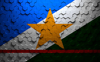 Flag of Roraima, honeycomb art, Roraima hexagons flag, Roraima, 3d hexagons art, Roraima flag HD wallpaper