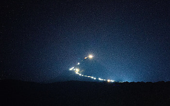 Night, Lights, Mountain, Vertex, Top, Dark, Shine, Light, Darkness HD wallpaper
