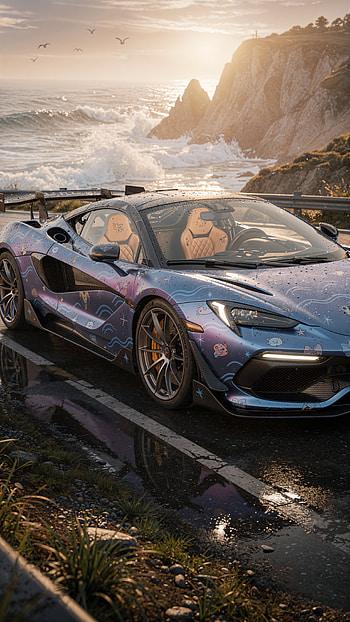 Coastal Hypercar Sunset — Premium , hypercar, sports car HD phone wallpaper