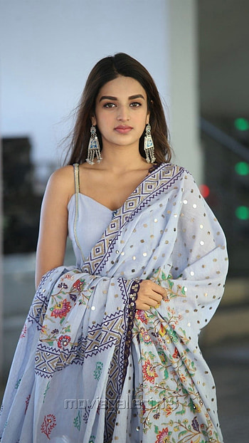 Nidhi Agarwal, Blue Dress HD phone wallpaper