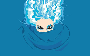 Mermaid, blue, white, art, girl, fantasy, vector, water, siren HD wallpaper