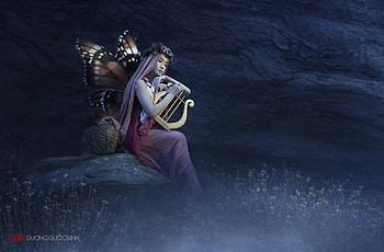 Autumn Fairy, fairy, wings, autumn, lady HD wallpaper