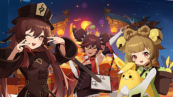 Hu Tao, Xinyan & Yaoyao, Yaoyao (Genshin Impact), Xinyan (Genshin Impact), Hu Tao, video game, Genshin Impact HD wallpaper