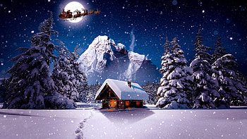 Sleigh, Santa Claus HD wallpaper