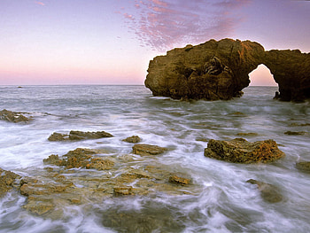 Nature, Stones, Sea, Waves, Rocks, Evening, California HD wallpaper