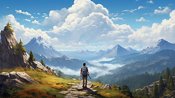 Hiker's Paradise: Majestic Mountain Landscape, landscape, mountain, hiking, Sports HD wallpaper