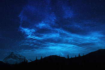 Forest Stars Mountains Night , forest, evening, nature HD wallpaper